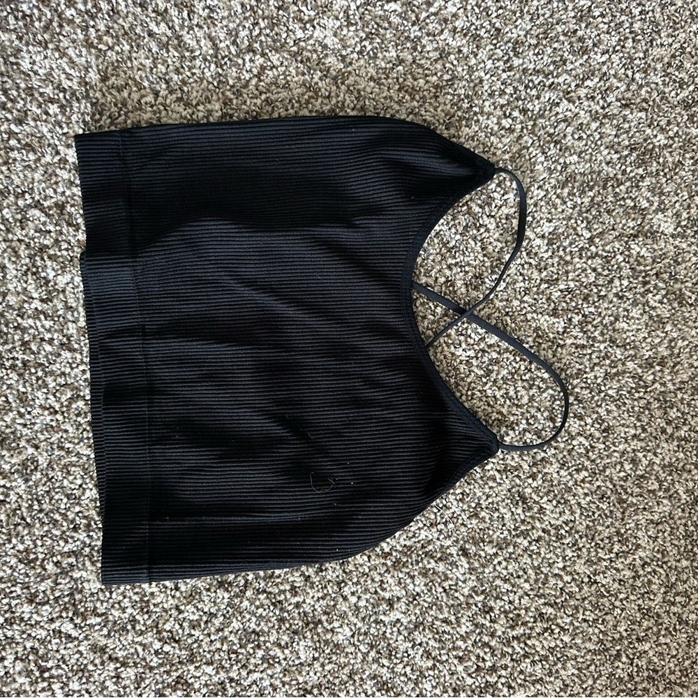Colsie Black Ribbed Tank Top